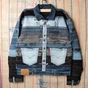 Custom upcycled levis denim jacket